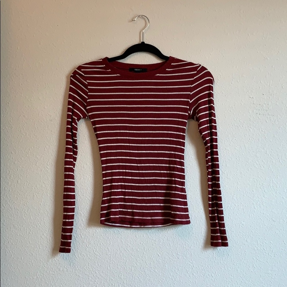 Maroon striped FOREVER 21 sweater